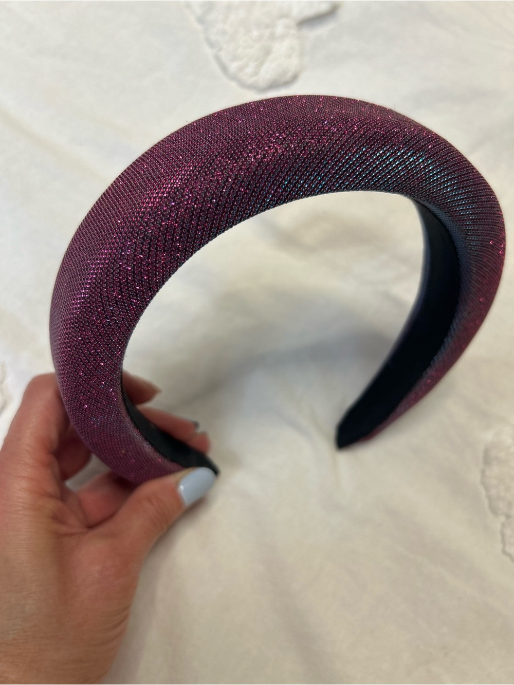 Sparkle Padded Headband in Deep Plum